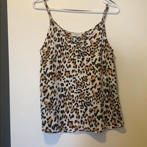 Babaton silk leopard tank size small